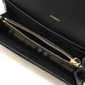 Burberry Wallet Beige Halton Black Long Check